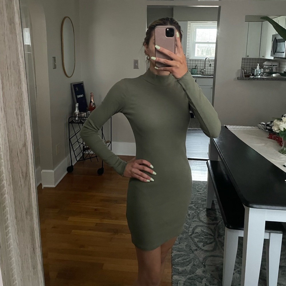 Abercrombie & Fitch Turtleneck Long Sleeve Bodycon Dress